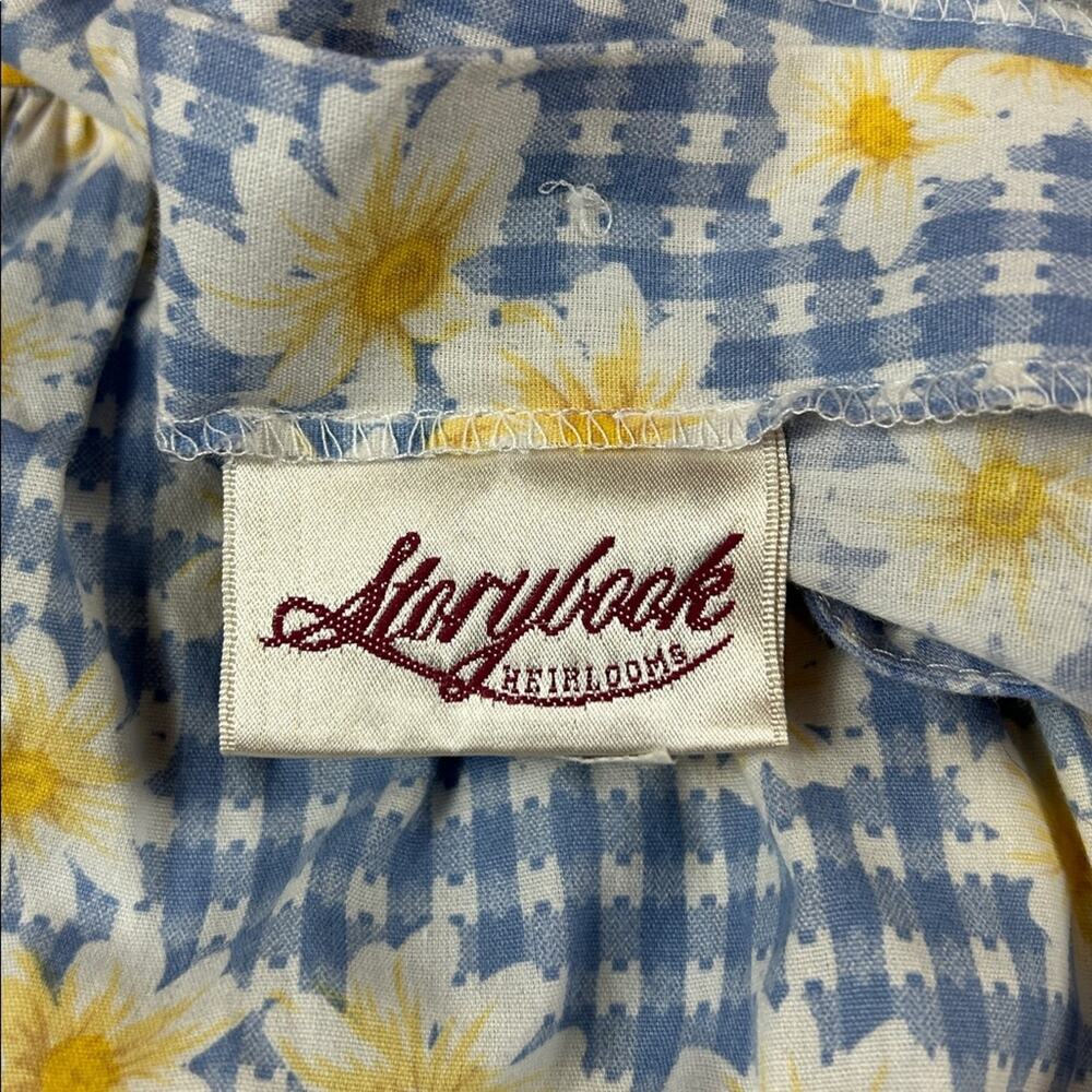 Vtg 90s Storybook Heirlooms checkered floral cottagecore cotton jumper dress, XL - Picture 5 of 6